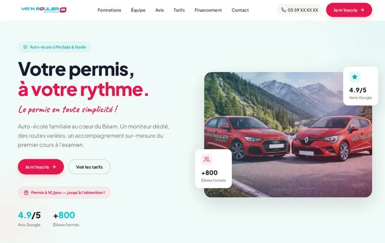 Aperçu du site Y'ak Rouler